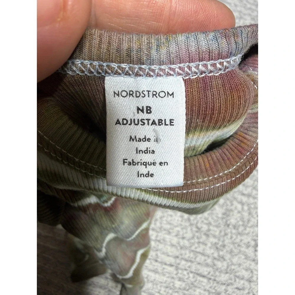 Custom Nordstrom Bodysuit Kids NB Green Tie Dye Ribbed‎ Short Sleeve Snaps OOAK